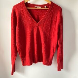 Vince Wool Cashmere V-Neck Sweater | Red | Luxury Knit SZ Small